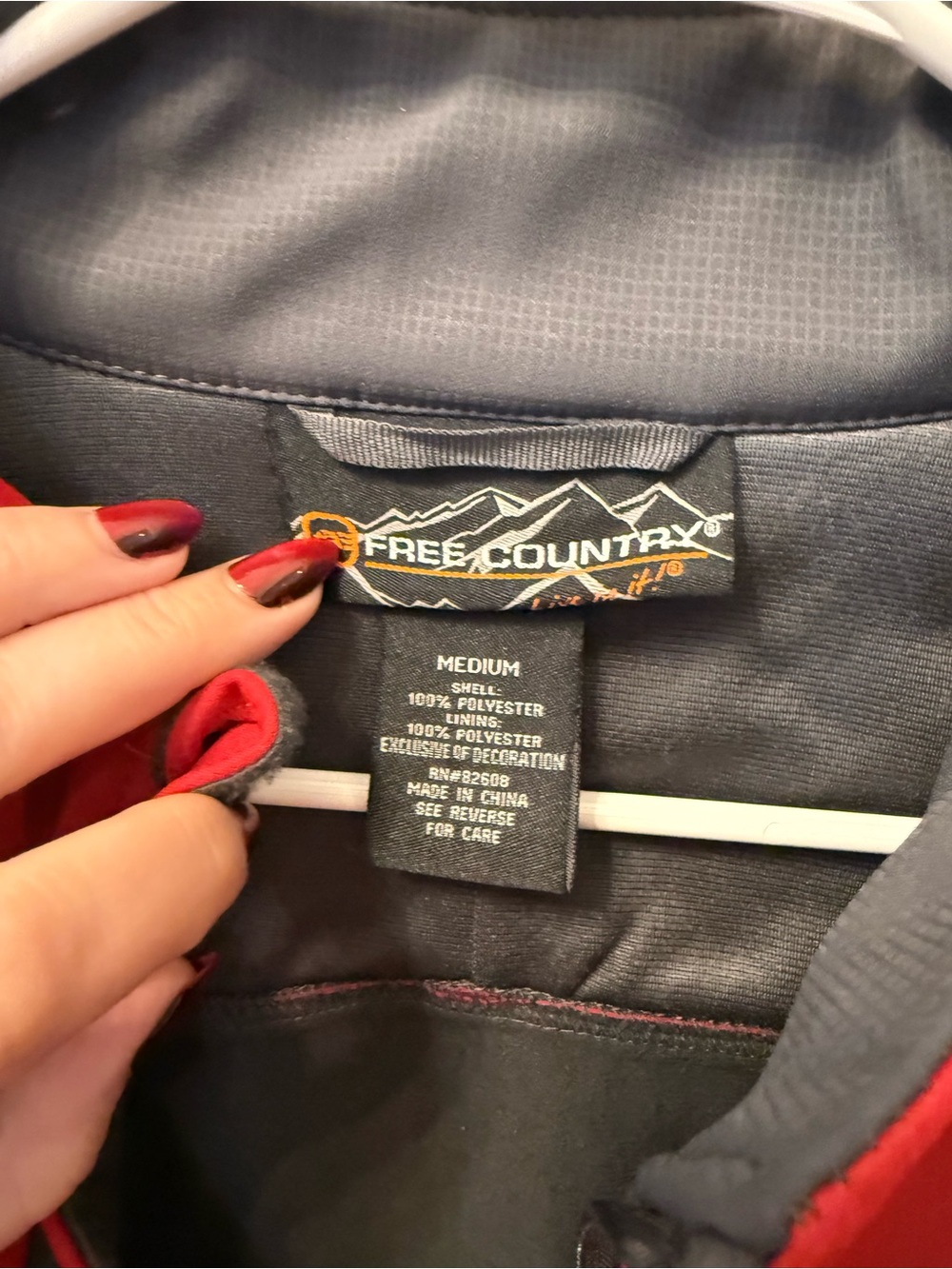 Free Country SoftShell Red & Grey Jacket Coat - Picture 5 of 9